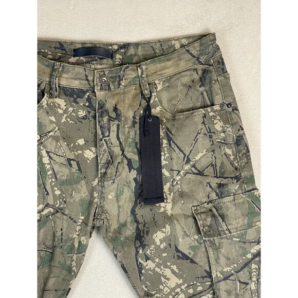 KDNK‎ Pants Mens 36 Green Camo Cargo Hiking Hunting Outdoor Casual Pockets NWT - Picture 2 of 12